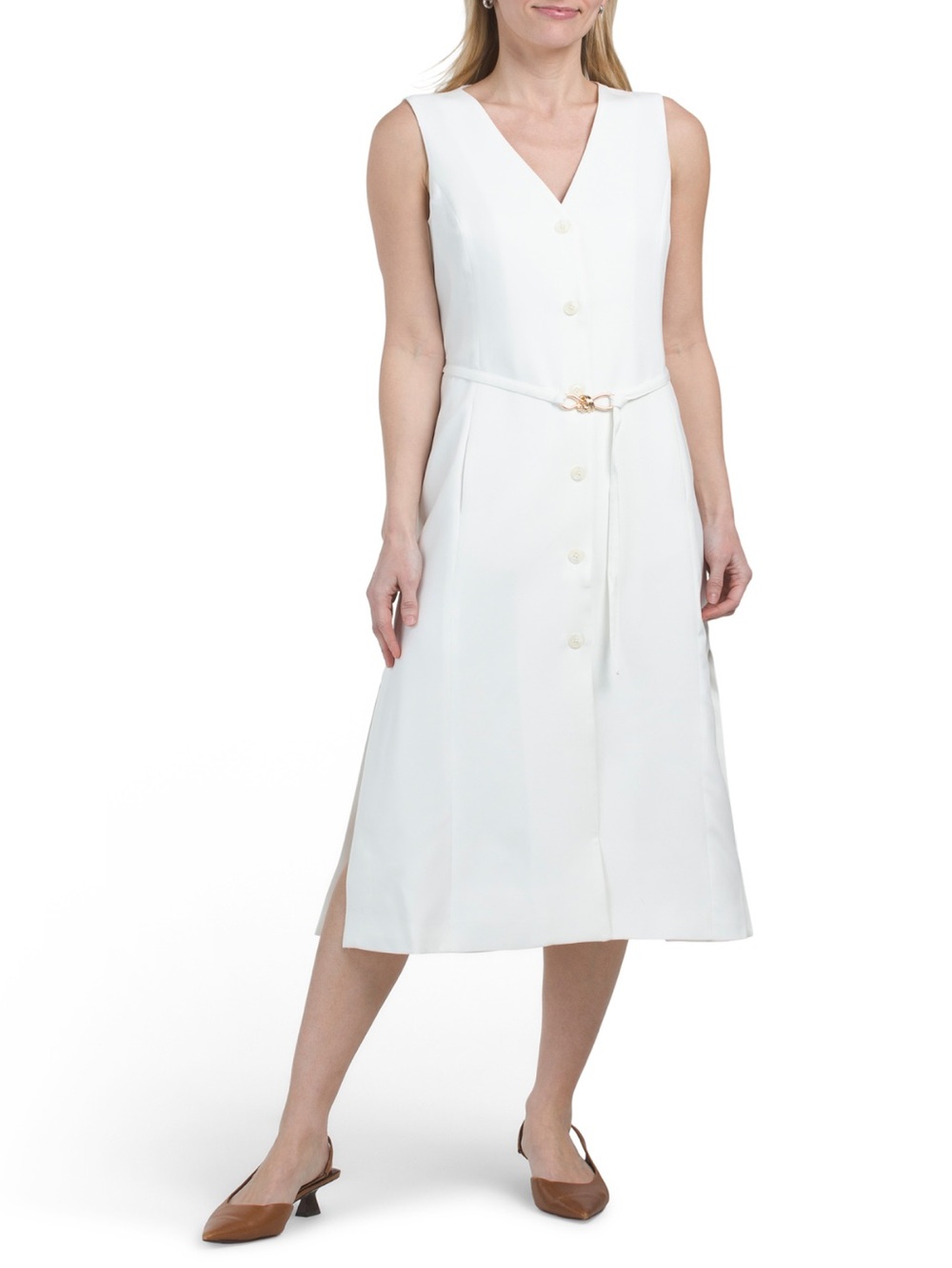 TAHARI ASL Button Front Dress